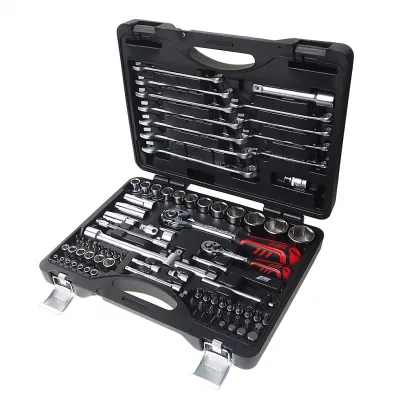 Набор инструментов 85 предметов слесарно-монтажный 1/4",1/2" в кейсе JTC