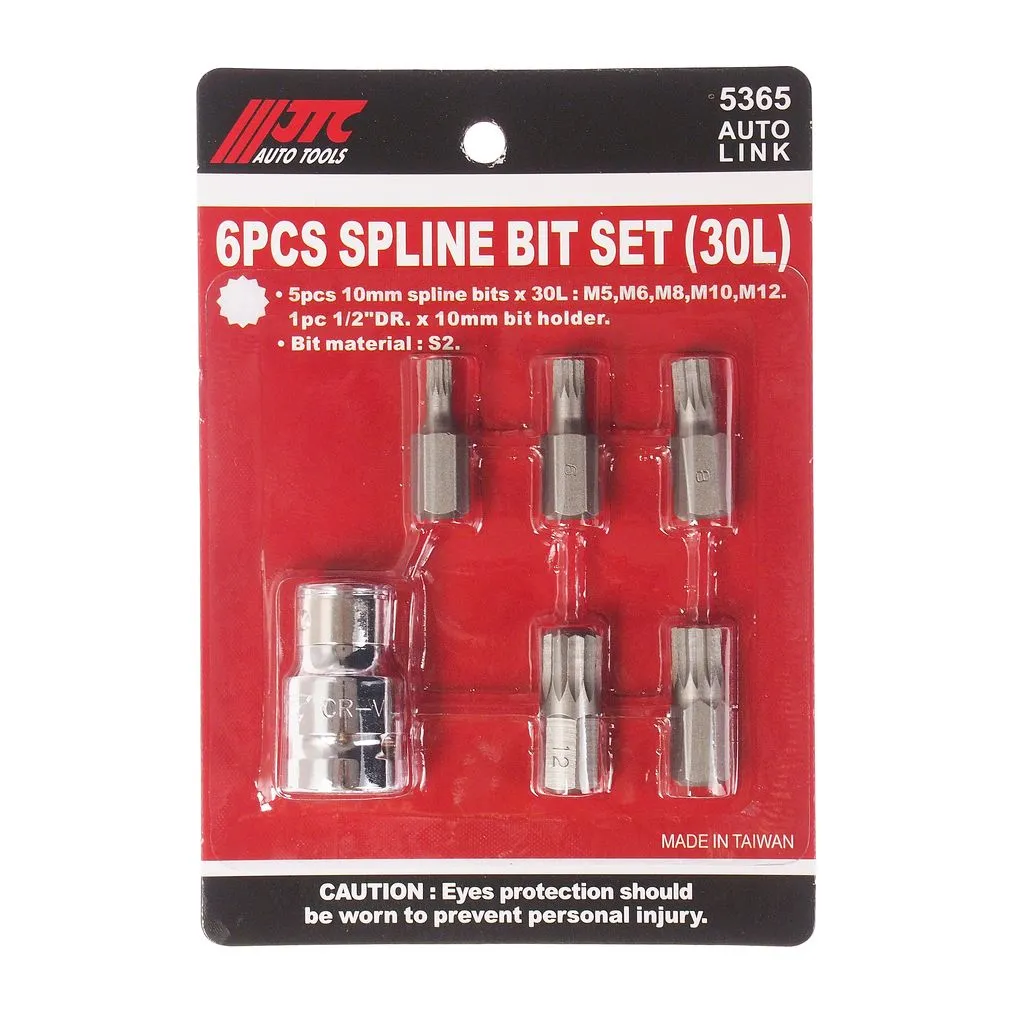 Набор бит 1/2" SPLINE с держателем М5-12 6 предметов JTC купить
