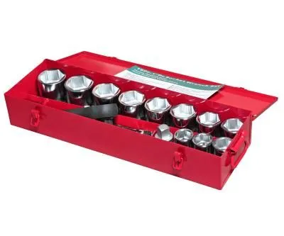 Набор головок торцевых 1" 36-65мм 6-ти гранных 16 предметов в металлическом кейсе JTC
